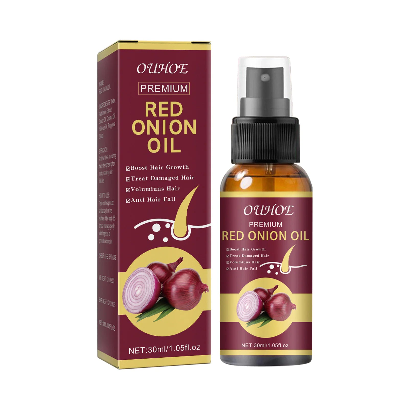 Natural Red Onion Hair Growth Oil Spray