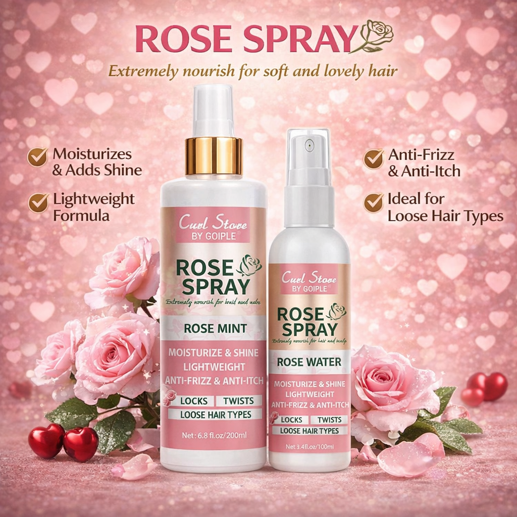 2Pcs Rose Water Spray for Hair/Scalp Moisturizer Natural Loc Gel for Retwist Rose Water for Locs