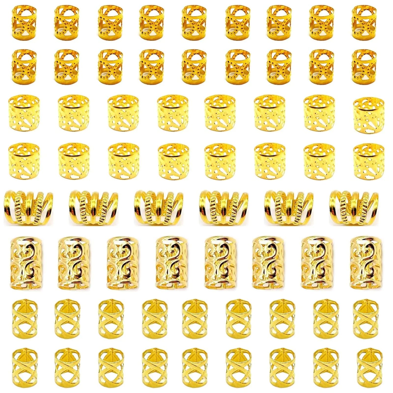 100 Pcs Gold braids/locs Jewelry Hair Accessory Dreadlock