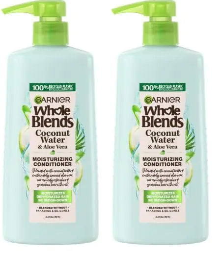 Garnier Whole Blends Coconut Water & Aloe Vera Refreshing Conditioner for Normal Hair 26.6 Fl Oz 1 Count (Packaging May Vary) (Pack of 2)
