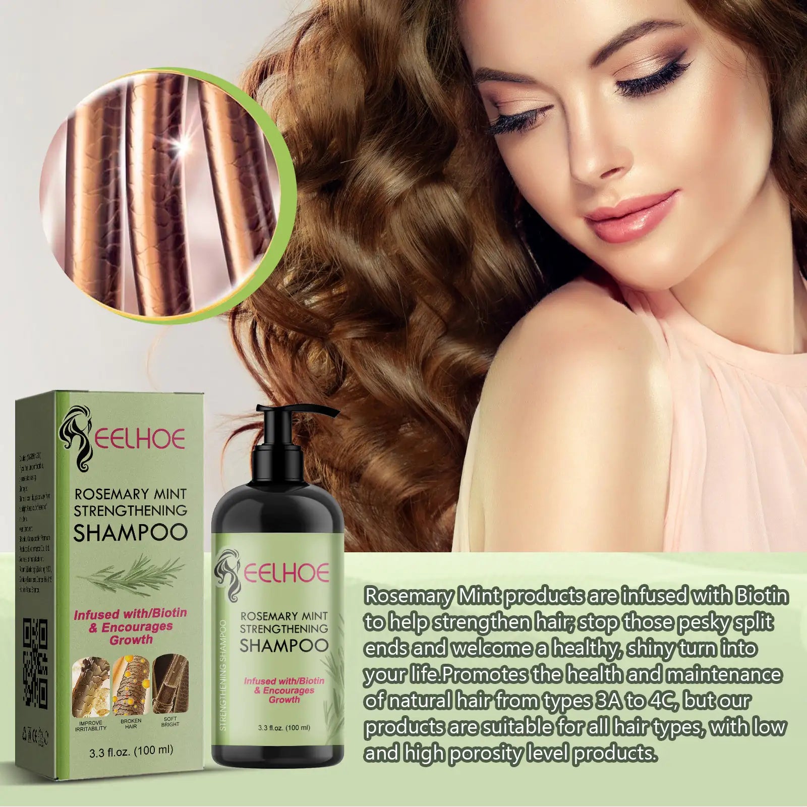 2pk Shampoo Mielle All Hair Growth Treatment Enrich/Moisturize/Repair
