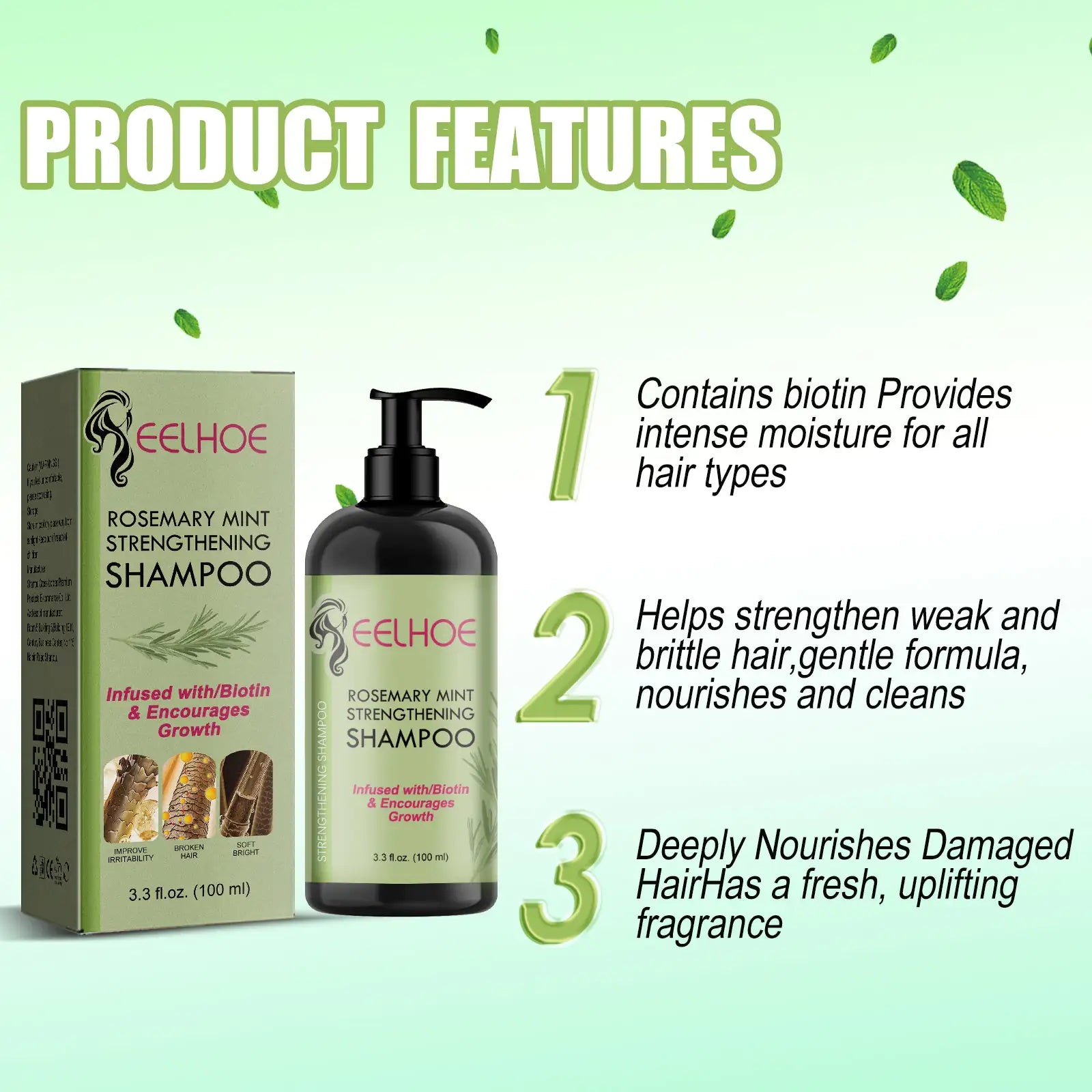 2pk Shampoo Mielle All Hair Growth Treatment Enrich/Moisturize/Repair