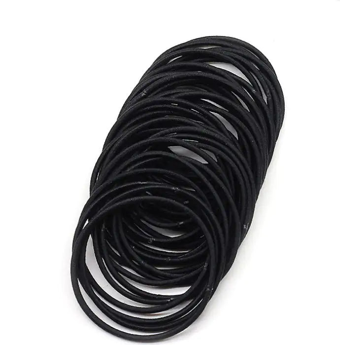 Strong 100Pcs Black Elastic Hair Ties