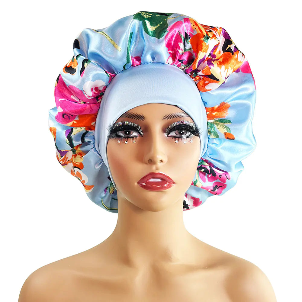 Jumbo 100% Satin Sleep Cap - All  Hair Type Care