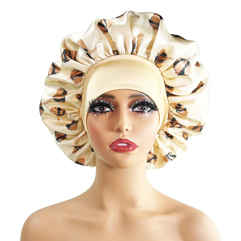 Jumbo 100% Satin Sleep Cap - All  Hair Type Care