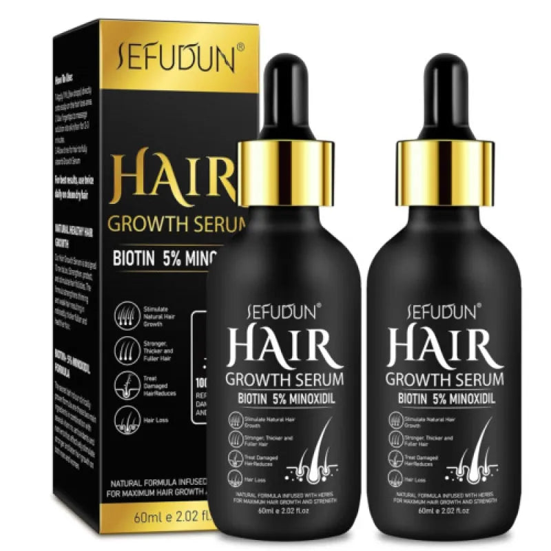 2 pk Real Minoxidil & Biotin for Hair Growth, Anti Stripping Solution